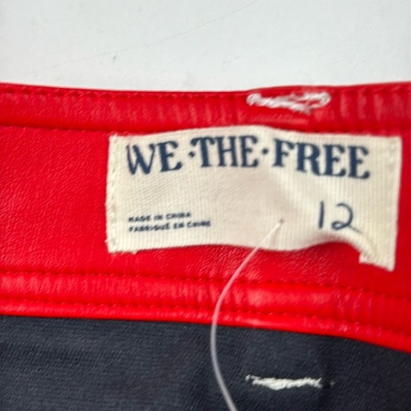 NWT FREE PEOPLE - We The Free - Colour Block Rebel Moto Racing Vegan Pants - Picture 4 of 12